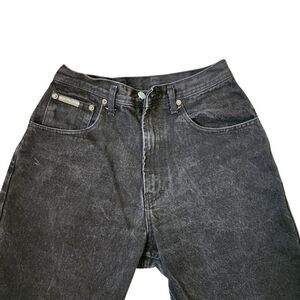 Vintage 80s Calvin Klein Mid Length Denim Jean Shorts Mens Size 30 Black